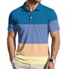 Mens Loose Fit Casual Striped Print Short Sleeve Polo Shirt with Turn Down Collar Soft Breathable Fabric for Everyday Wear