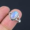 Natural Rainbow Moonstone Solid 925 Sterling Silver Split Shank Handmade Ring Jewelry For Women & Girls