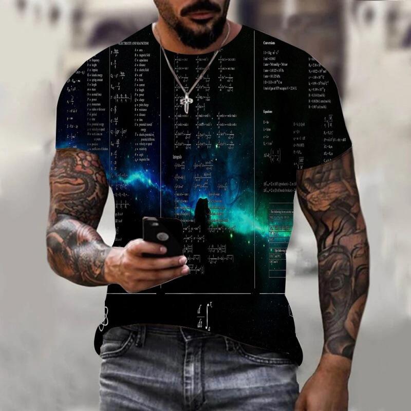 Sommer Personalisiertes Herren-T-Shirt 3D Digital bedrucktes Herren Kurzarm-T-Shirt Lockeres Rundhals-Shirt