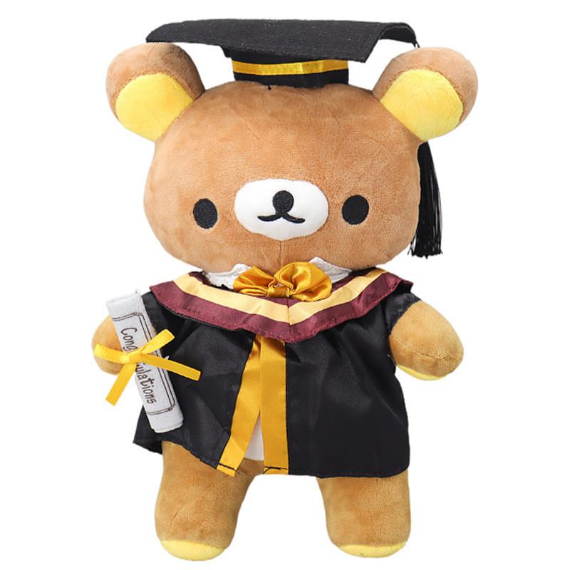 Cute Graduate Teddy Bear Plush Toy Soft Pp Cotton Stuffed Animal For Graduation Gift