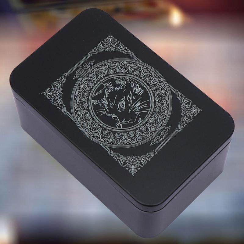 Boîte de Cartes à Jouer Étui pour Cartes à Collectionner Rangement pour Tarots Boîte de Rangement Métallique Vide pour Cartes de Jeu