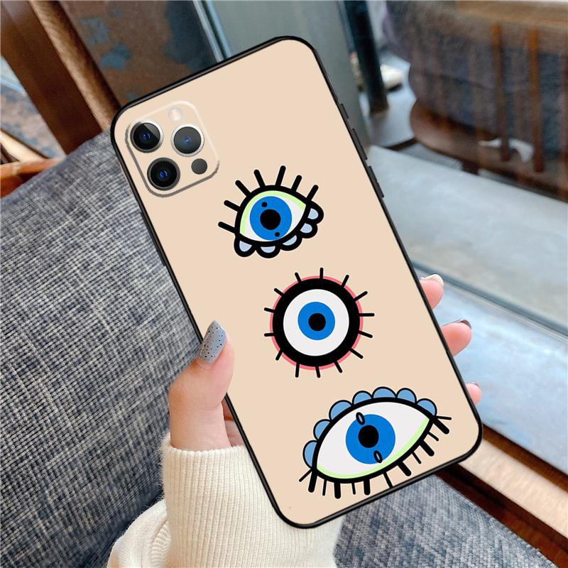Evil Eye Lucky Eye Blue Phone Case For iPhone 16 15 14 13 12 11 Pro Max 12 13 mini XR 15 16 Plus 16e Cover Shell