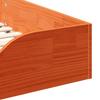 Bed Frame Wax Brown 75 x 190 cm Solid Pine Wood