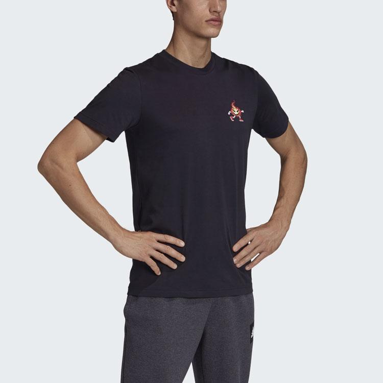 Adidas 8-Bit Platform Print Sports Round Neck Short Sleeve T-Shirt Men Tops Black FN1720