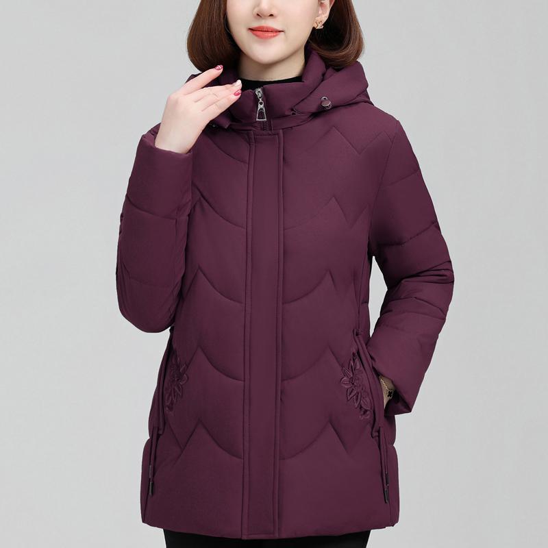 

Женские куртки больших размеров 2XL-6XL для женщин среднего возраста, зимние парки с капюшоном, вышивкой, повседневные, толстые, теплые, верхняя одежда 6XL фиолетовый