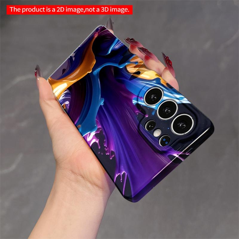 2DFlat Samsung Phone Case Vibrant Color Splash Phone Case Applicable To Galaxy S23 S24 S25ULTRA S26 A12 A14 A15 A16 A54 A55