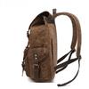 Men's and Women's Backpacks Retro Shoulder Travel Bag Computer Travel Bag Waxed Canvas with Crazy Horse Bag