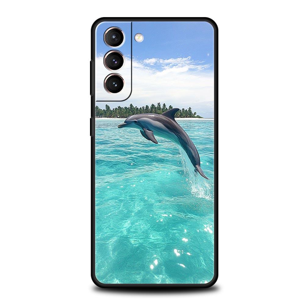 

Чехол для телефона Морской дельфин для Samsung Galaxy S25 Edge S24 S23 S22 S20 Ultra S21 FE 5G S10 Plus Мягкий чехол из ТПУ S22 Ultra 5G