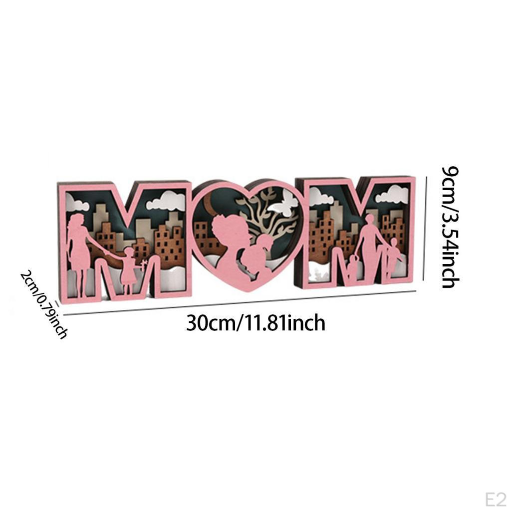 Dřevěná ozdoba Máma Figurka Den matek Dekorace Suvenýr Stolní středová dekorace Socha pro