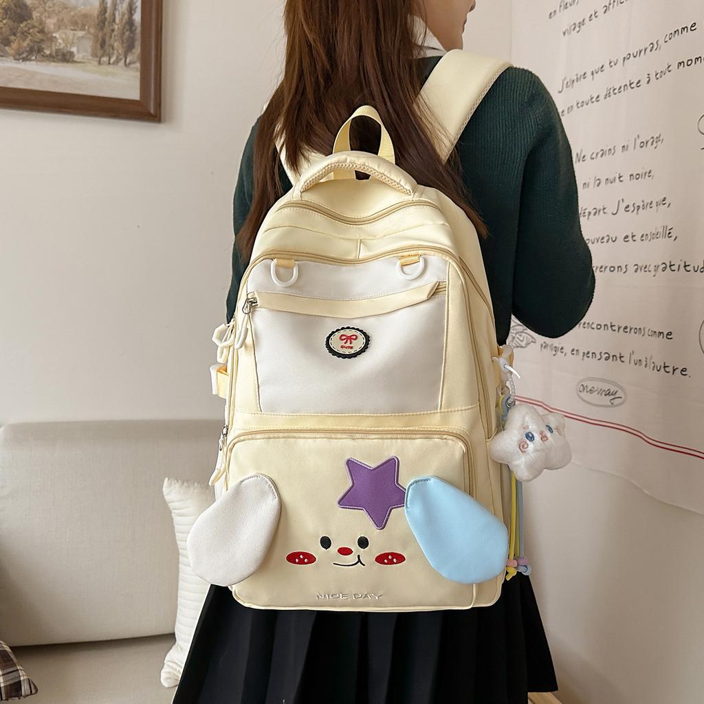 Schoolbag Cute Small Fresh Schoolbag Female Junior High School Students High Value Lightweight Travel Backpack Large Capacity Versatile Student 