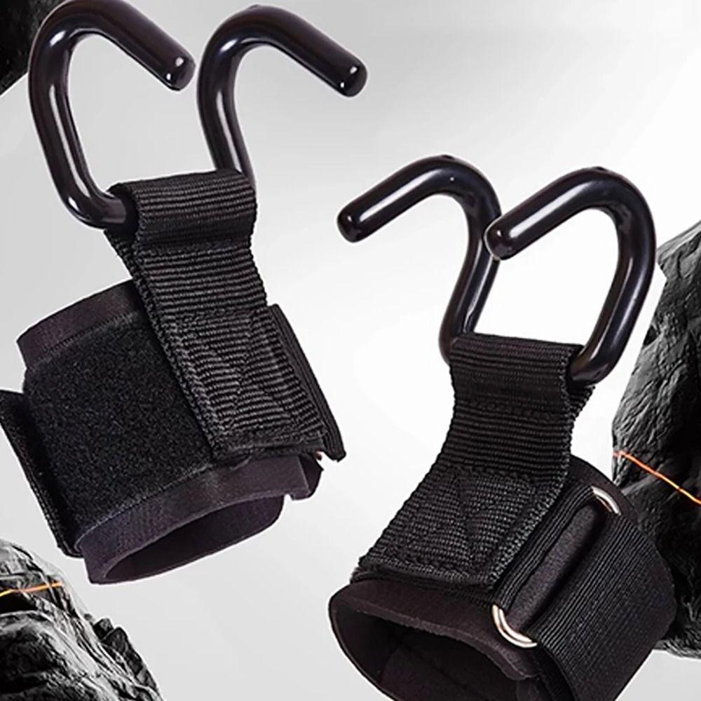 1/2Pcs With Wrist Wraps Weight Lifting Hooks Pull-Ups Power Lifting Gloves Hand-Bar Wrist Strap