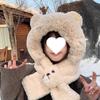 Japanese Cute Bear Ears Plush Scarf & Hat Set: Women's Winter Warm Ear Protection