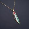 Gouden/Zilveren Halskettingen Emaille Palestina Kaart Ketting Roestvrij Staal Halsketting