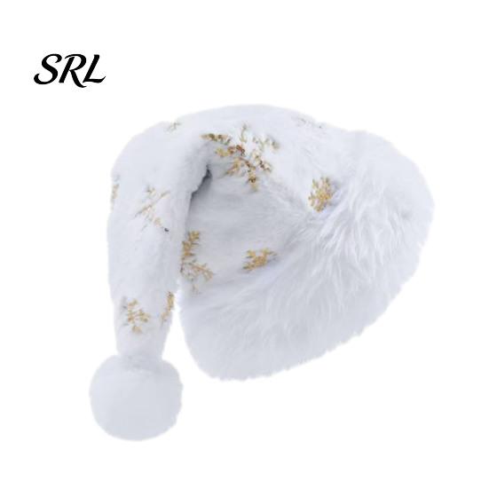 Morbido Cappello Festivo Natale Paillettes Scintillanti Cappello di Babbo Natale per Adulti, Velluto Peluche Glitter Bling Carino Copricapo di Natale Famiglia con Pompon Soffice Nuovo