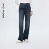Langzi Women's High-Waist Wide-Leg Cotton Denim Jeans