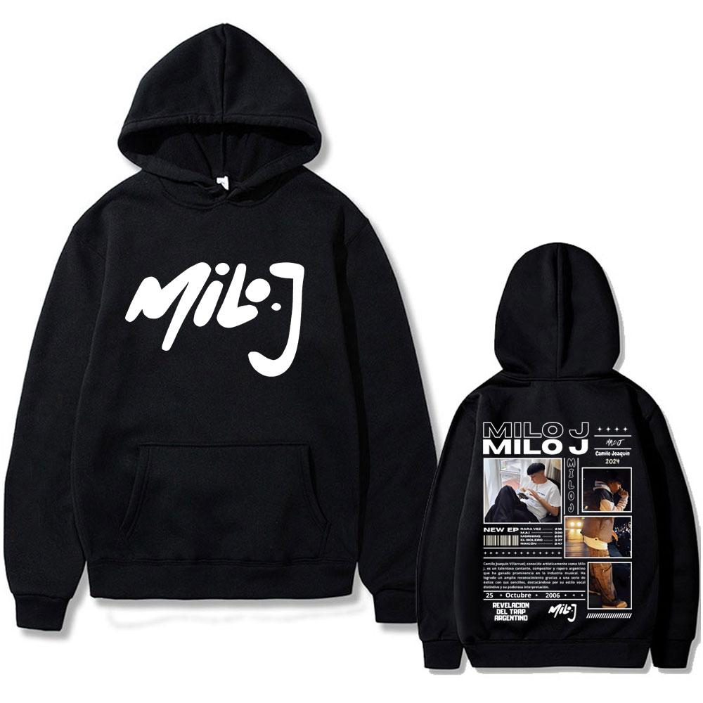 Rapper Milo J 111 Album Graphic Hoodie Men Women Hip Hop Fashion Oversized Hooded Sweatshirt Men's Casual Fleece Cotton Hoodies