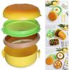 Burger Lunch Box Double Cute Burger Lunch Box Microwave School Meal Lunch Box Fork Tableware Set