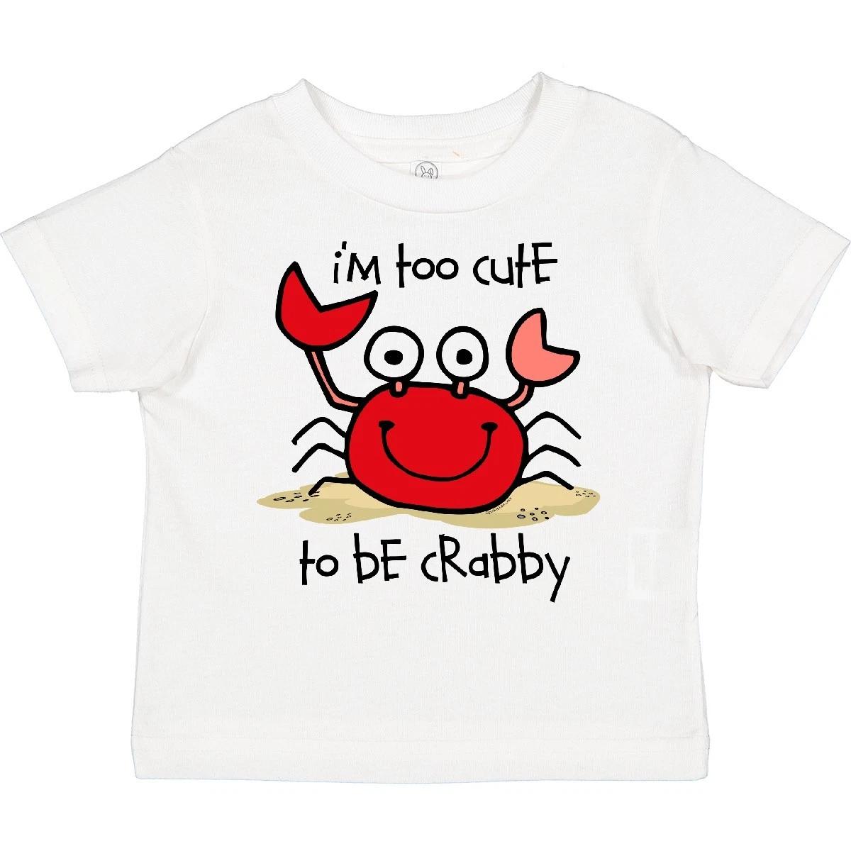

Inktastic Too Cute Crab Toddler T-Shirt Crabby Cranky Grouchy Sand Beach Funny 130