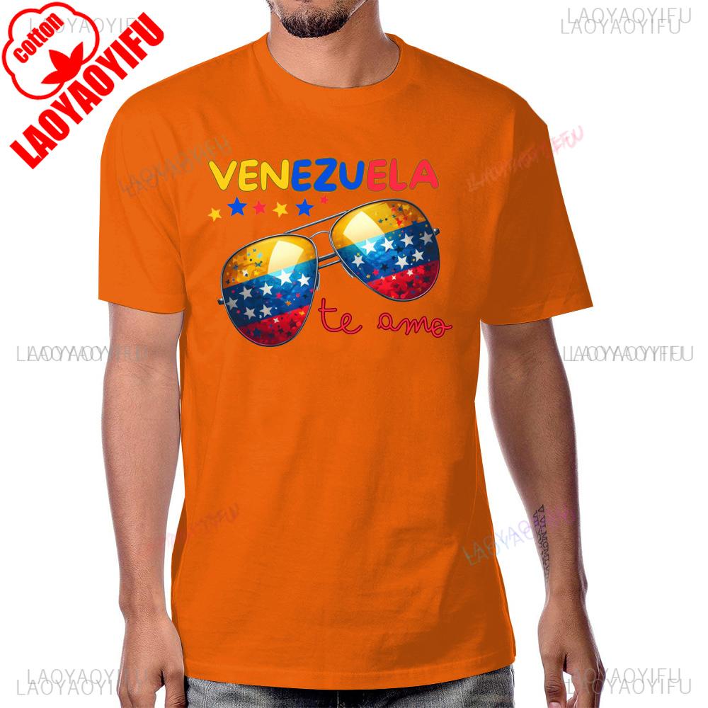 Venezuela Flag Vintage Style Tshirt Casual Fashion Streetwear Hip Hop Short Sleeve Man T Shirt Breathe Comfort Unisex T-shirt