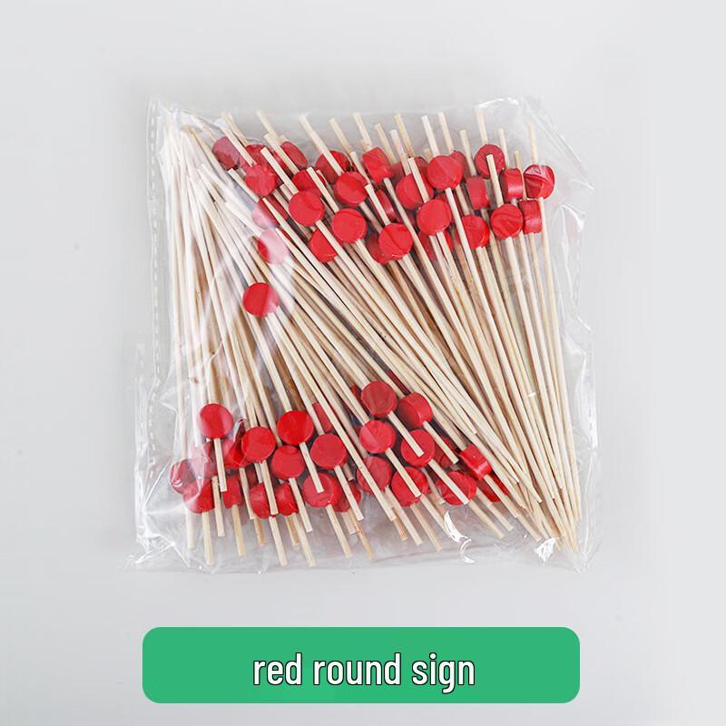 Disposable Red Round Fruit Skewers