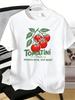 Unisexs Tee Italian Cherry Tomato Branch Letter Print Cotton Short Sleeve Male Casual Streetwear Outdoor Daily Basic Fashion Top