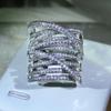 Diamantový prsten ze 100 % 925 mincovního stříbra pro ženy Anillo De Wedding Bands Diamantové zásnuby Anel Gemstone Anel Women
