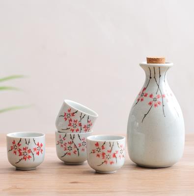 Japanese Style Sake Ceramic Wine Set Sake White Wine Jug small Cellar Home Jug Water Cup Set Drinkware