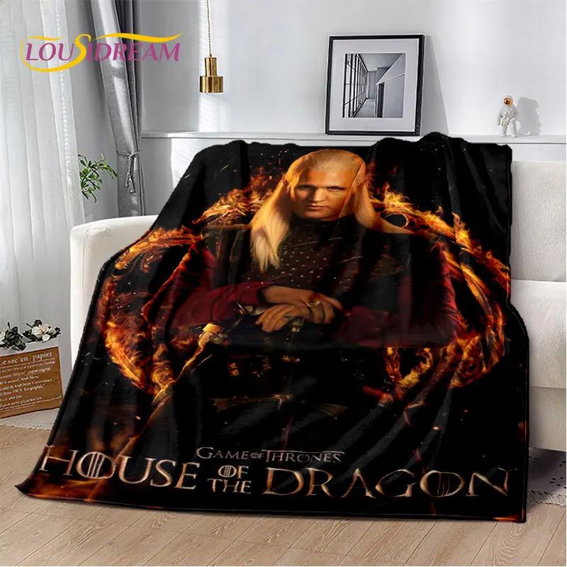 House of The Dragon TV-Film Weiche Plüschdecke, Flanelldecke Überwurfdecke für Wohnzimmer Schlafzimmer Bett Sofa Picknickdecke Kinder