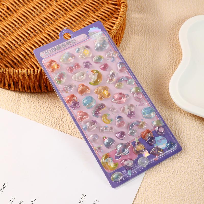 1pc 3D Embossed Diamond Stickers Funny Sweet Sticker for Scrapbooking DIY Diary Decor Journaling Stationery Kawaii Stickers TMZ