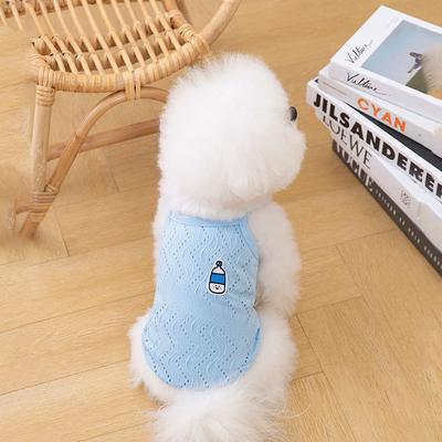 Spring and Summer Thin Puppy Dog Simple Sticker Sling Mesh Breathable Cool Vest Teddy Cat Pet Clothes
