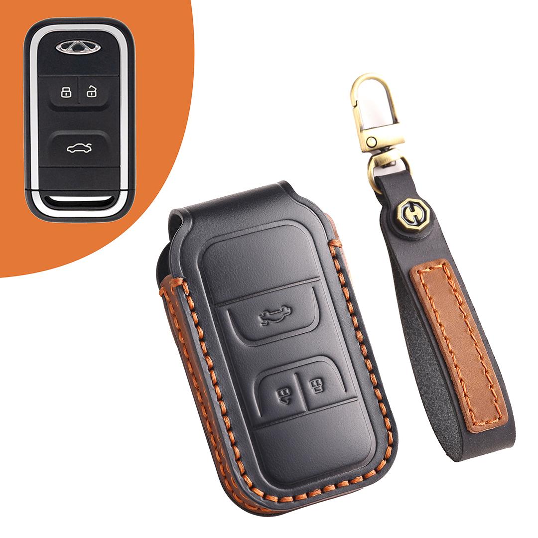 Подходит для Chery Tiggo 8P  Высококачественный чехол для ключа автомобиля из натуральной кожи ручной работы