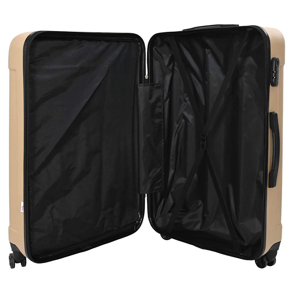 3 Piece Luggage Set Champagne 50 X 31 X 78 Cm ABS Plastic