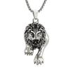 Animal Retro Men's Jewelry Casting Domineering Lion Head Long Pendant Necklace