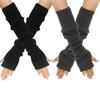 Knitted Arm Sleeve Gloves Solid Elbow Mitten Y2K Arm Cover Gloves  for Women Girls