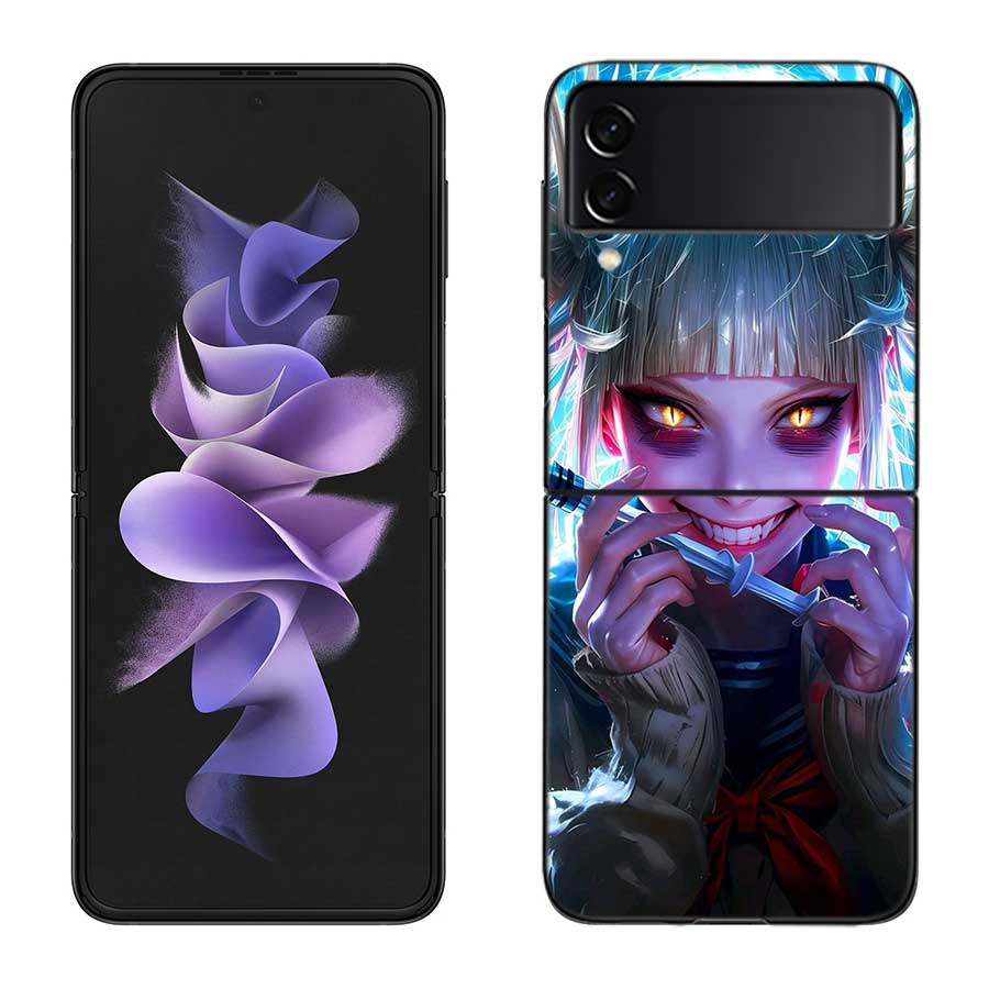 Himiko Toga Anime Phone Case For Samsung Z Flip 7 6 5G Galaxy Z Flip 5 4 3 Black Hard Cell Cover Luxury PC Shell Coque