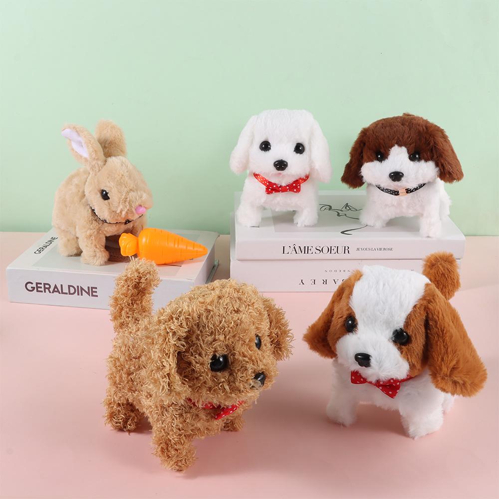 Plush My Realistic Robot Puppy Interactive Barking Plush Robot Dog Walking Tail Wagging Simulated Puppy Educational Gift