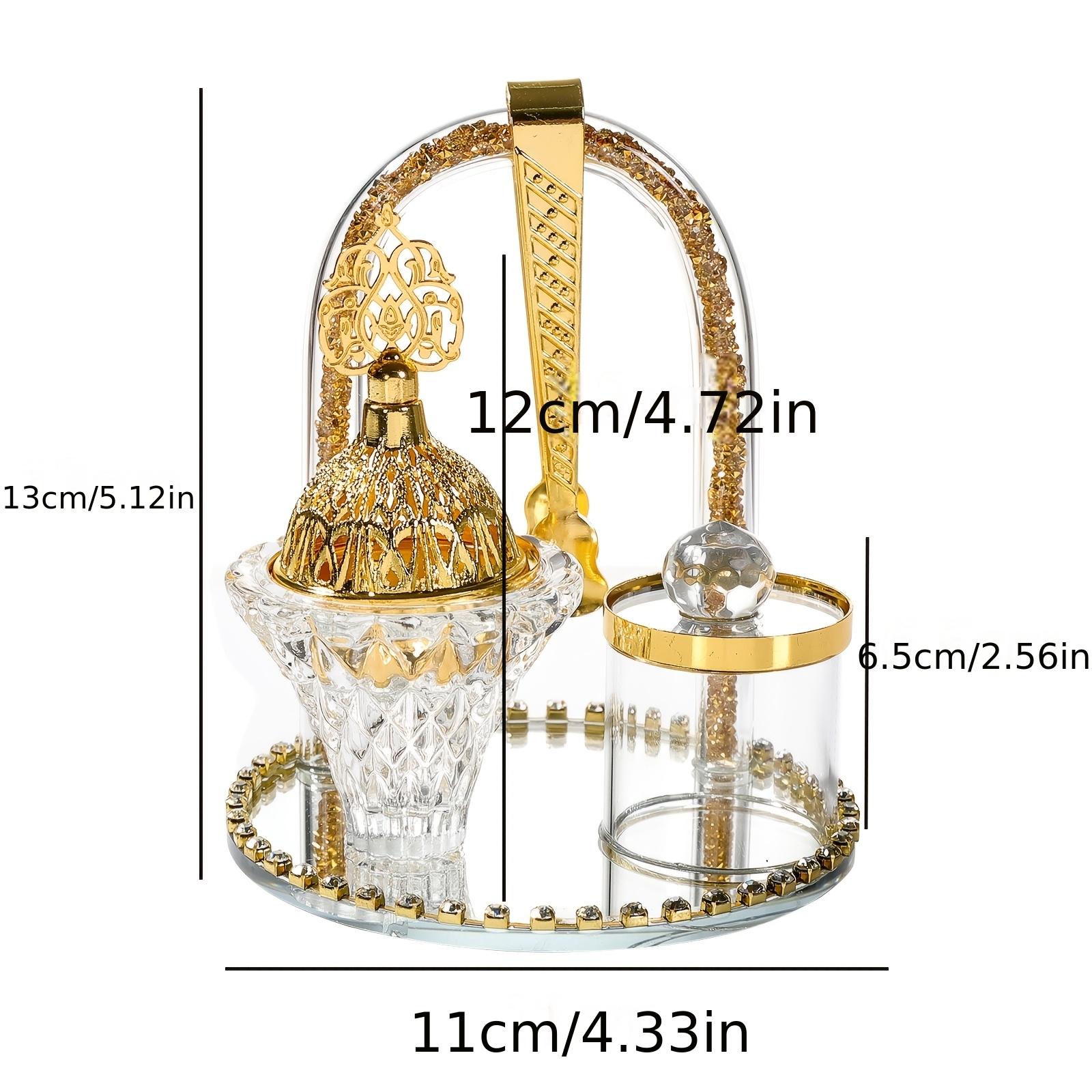 

Arabic Glass Incenses Burners with Tongs Tray Jar Set For Home Decors Meditations Room Centerpieces Ornament Gifts