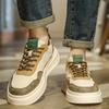Light luxury high-quality low-top thick-soled cushioning leather casual shoes, new outdoor street shooting sports board shoes