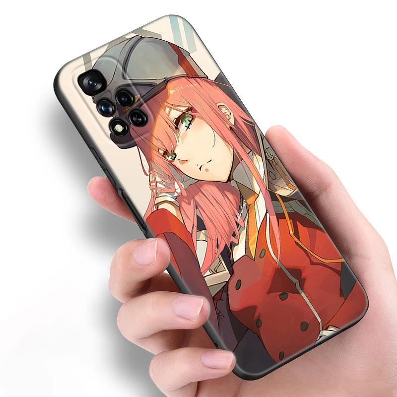 Anime Zero Two Darling Black Silicone Phone Case For Xiaomi POCO X3 X4 NFC F5 M3 M4 M6 X5 X6 Pro F3 F4 GT 5G C55 C65 M5