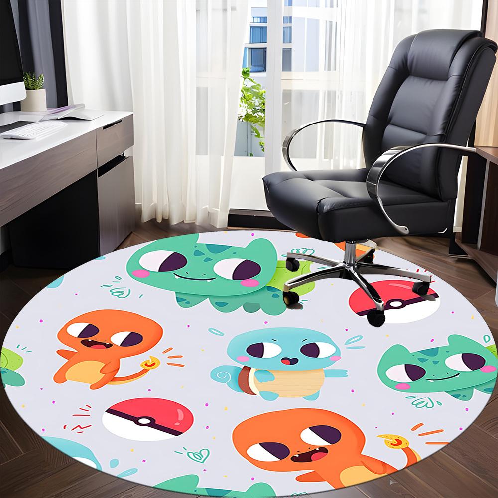 1pc Pokemon Office Round Area Rug, Under Office Chairs Bedroom Living Room Home Decor, Room Deco, Available in Various Sizes207