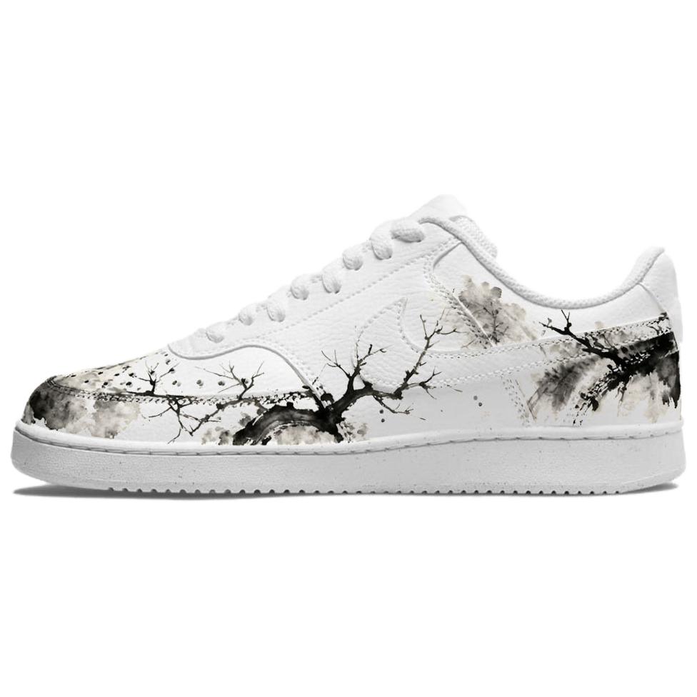 

Nike Court Vision 1 Ink Branch Leather Abrasion Resistant Low top Skateboard Shoes Men s Black White DH2987-101(team488-) 39