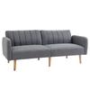 Sleeper Sofa, 2-Seater Fabric Sofa, Sofa with Sleep Function, Linen-Like Polyester, Rubberwood, 173 X 75 X 73 Cm, Grey
