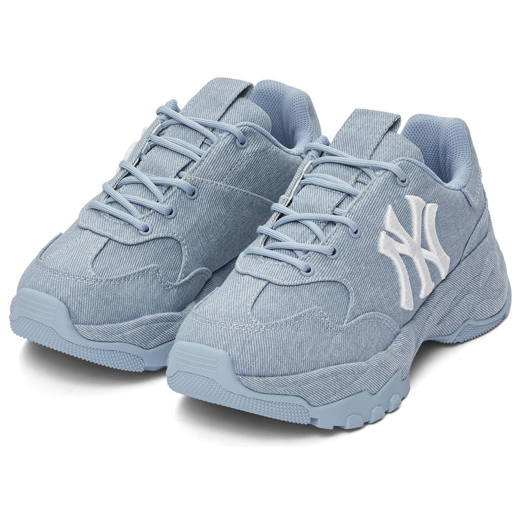 New MLB New York Yankees Anti Slip Wear Resistant Low Top Chunky Sneakers Unisex Blue 3ASHA025N-50BLL
