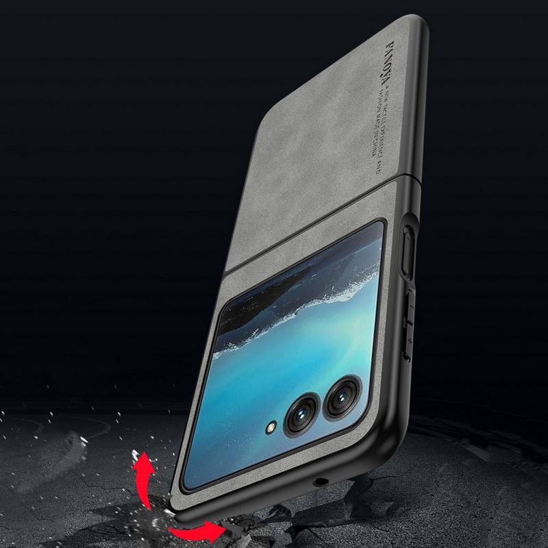 Leather Skin Feeling Case For Samsung Z Flip Fold 5 4 3 Moto Razr 40 Ultra Shockproof Phone Cover