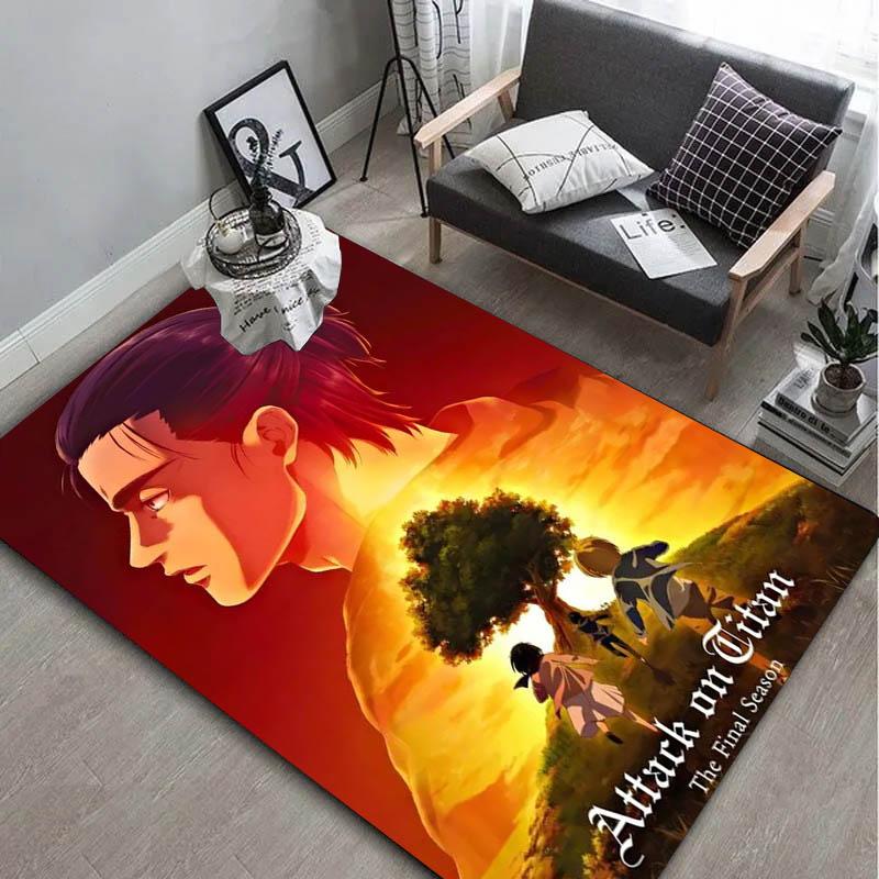 Een Attack On T titan Tapijt Vloerkleed Kunst voor Kamerdecoratie Huis Slaapkamer Bank Cadeau Kinderkamer Tapijt Antislip Vloermat Verjaardagscadeau Cadeaus