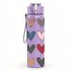 1PC Multi Pattern Heart Grid Layout 750ml Color Plastic Sports Water Bottle Leakproof Flip Straw Lid Suitable for Sports Office Home Use