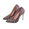 Large Size High Heels Pointed Thin Heels Sexy Leopard Print High Heels Women's Shoes Size 43
