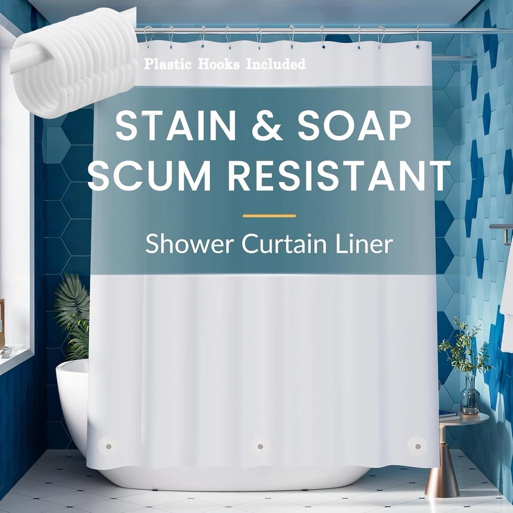 1Pc Waterproof Shower Curtain Liner With Magnets & Metal Grommets Mildew Resistance Bath Curtain For Bathroom Window Curtain