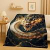 HD Yin Yang Element Dragon Chinese Loong Cartoon Flannel Blanket,Ultra Soft Warm Plush Throw for Home Bedroom Bed Sofa Cover Kid