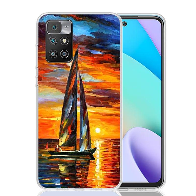 Sailing Boat Sunset Phone Case For Xiaomi Redmi 12C 13C 14C 12 13 10 10A 10C 9 9A 9C 9T 8 8A 7 7A 6 6A K70 K60 K40 K20 Pro 12C 1